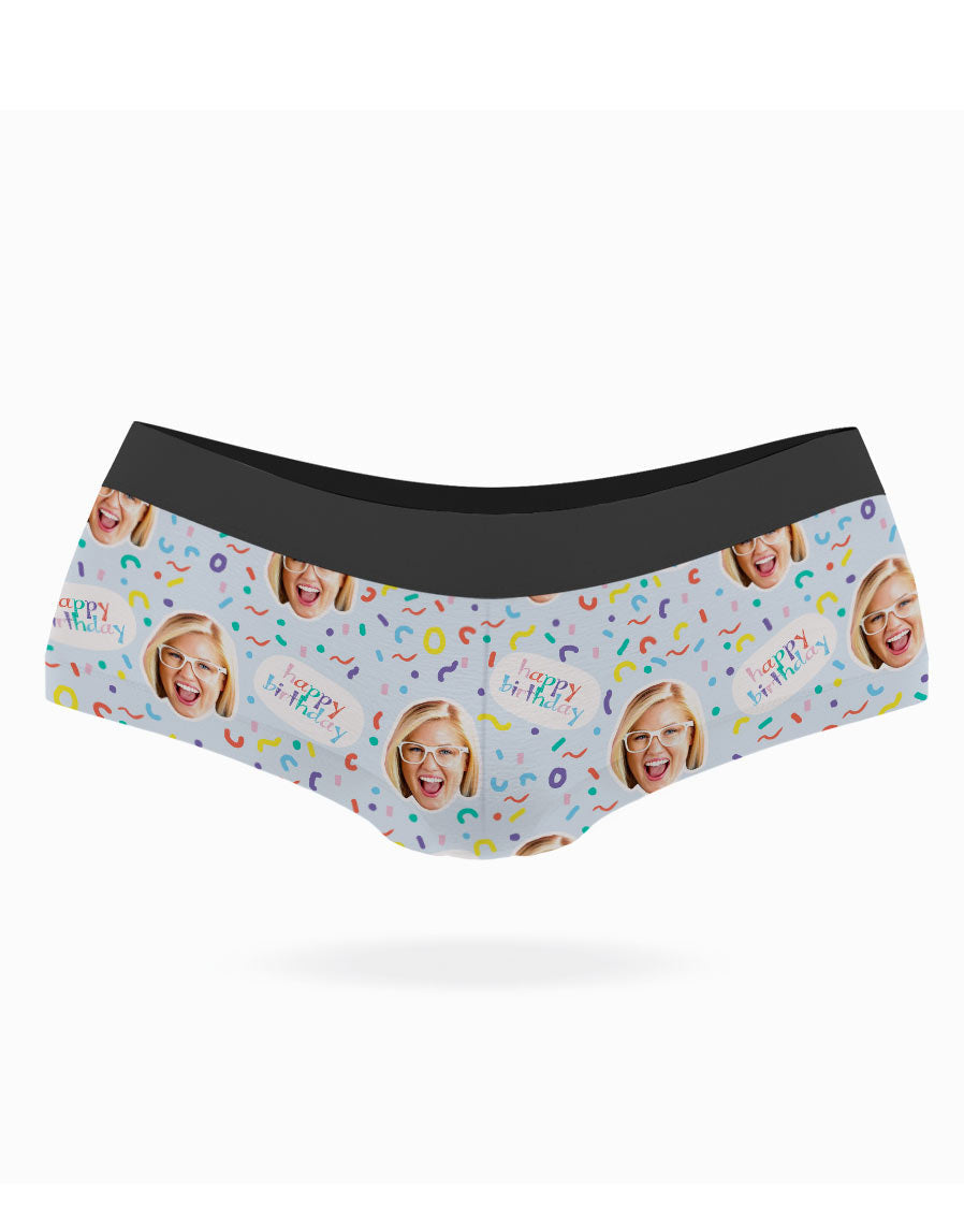 Baby Blue Happy Birthday Face Knickers