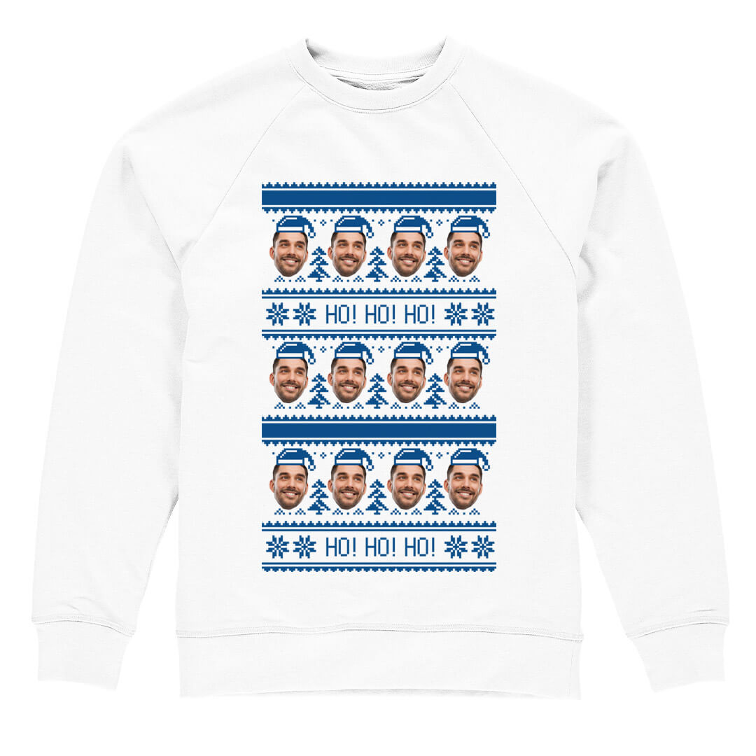 Blue Nordic Santas Christmas Jumper