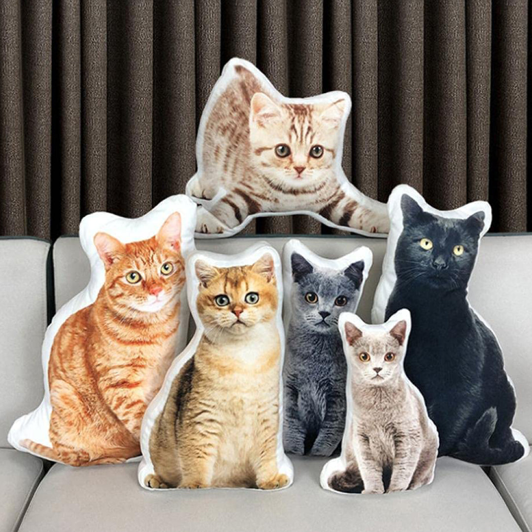 Cat Photo Shaped Pillow