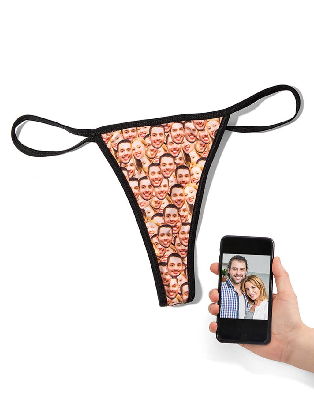 Couples Face Mash Photo Thong