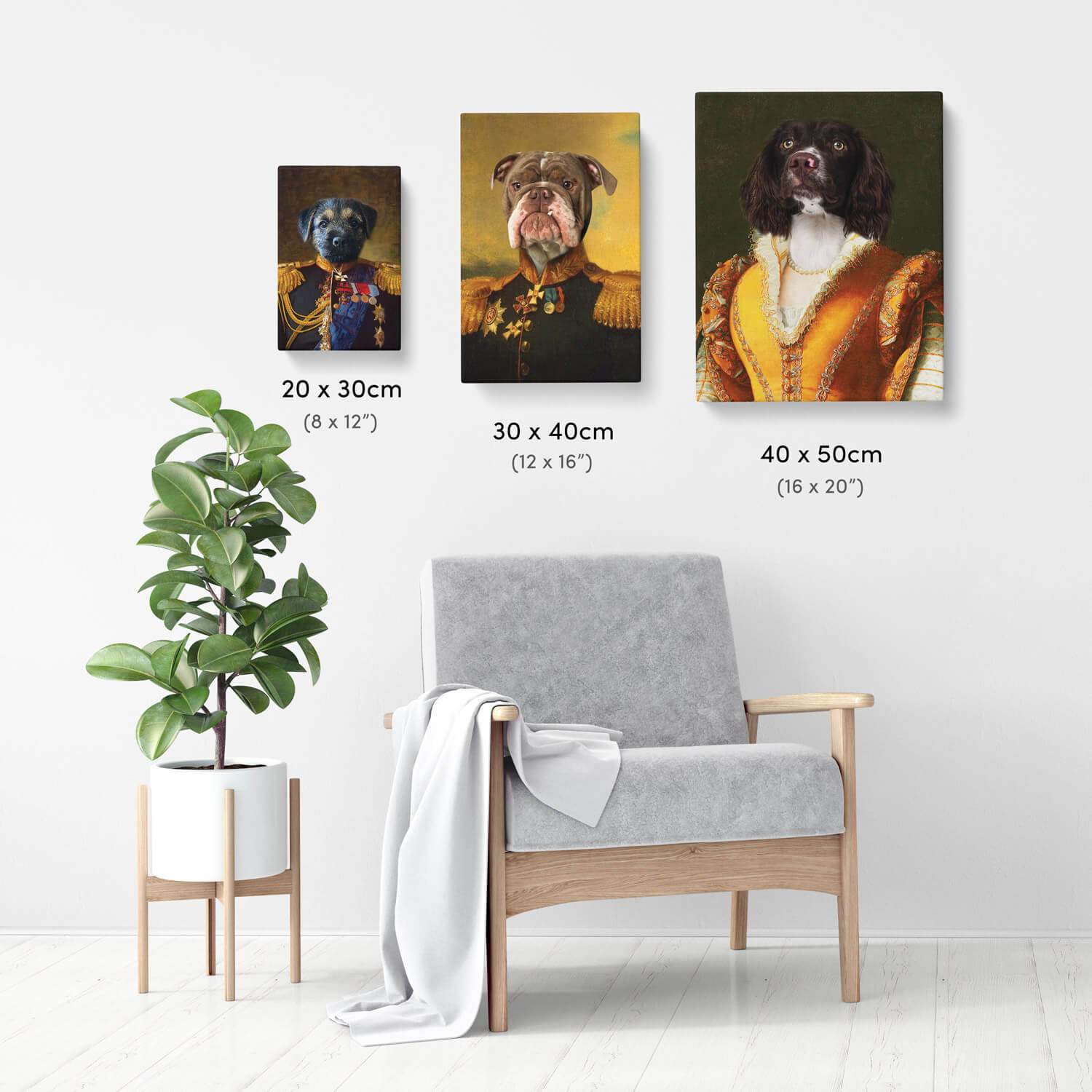 Dog Royal Couple Portrait Canvas