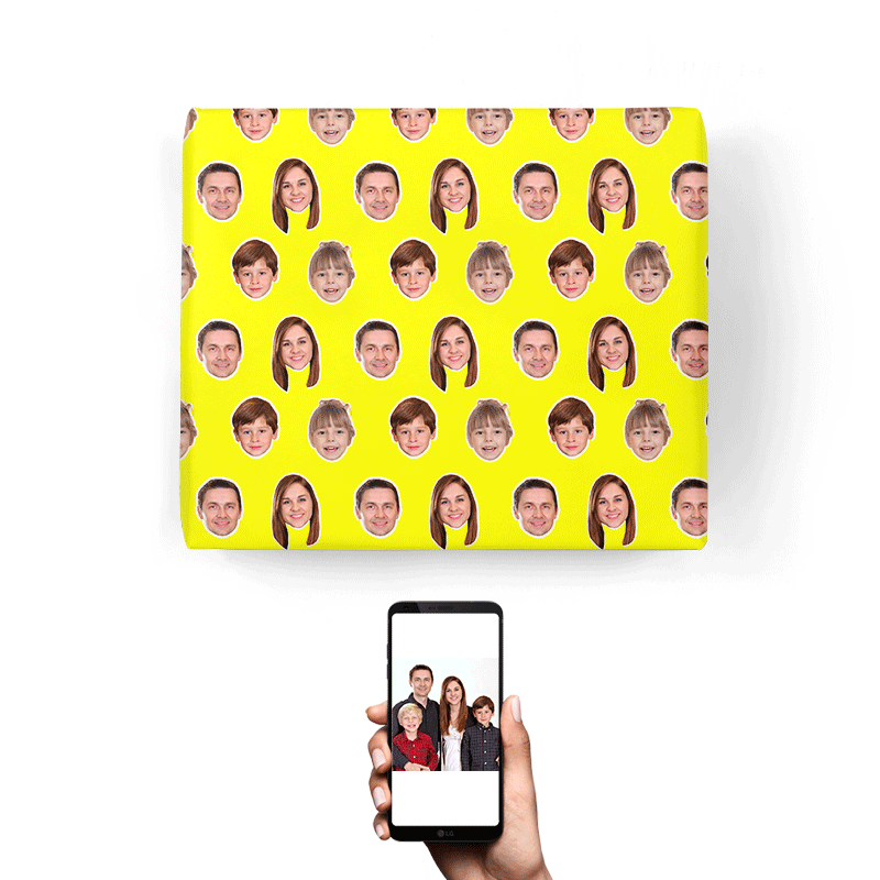 Family Faces Pattern Custom Wrapping Paper