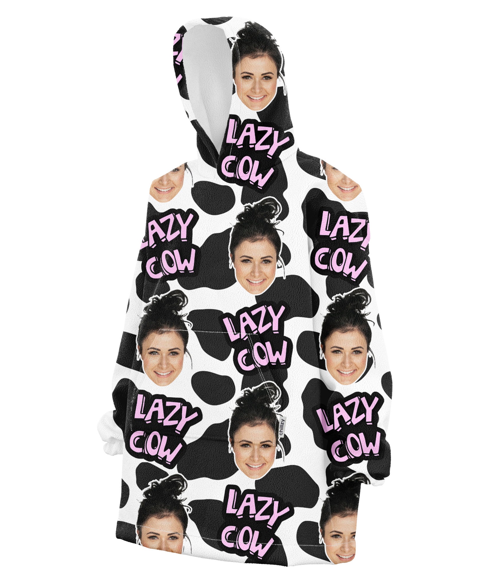 Lazy Cow Personalised Hoodie Blanket