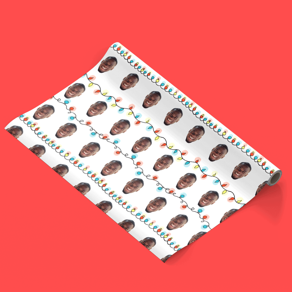 Christmas Lights Personalised Wrapping Paper