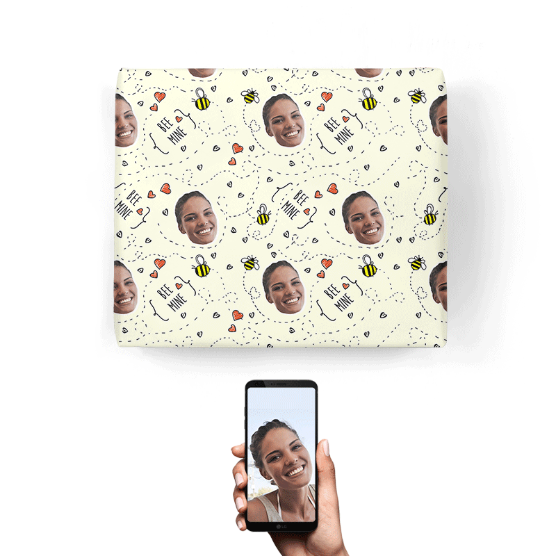Bee Mine Personalised Wrapping Paper