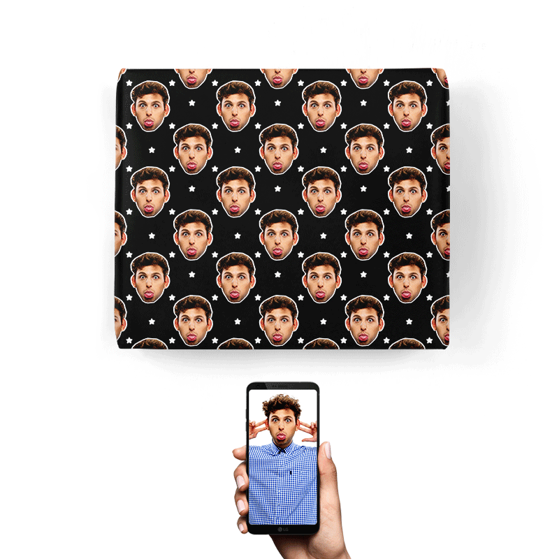 Your Face Stars Custom Wrapping Paper