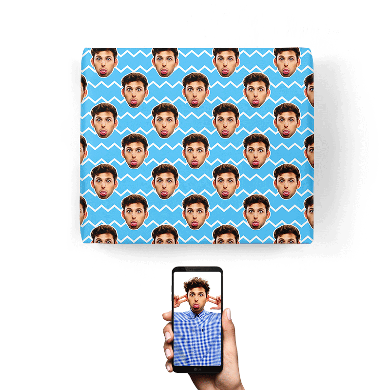 Your Face Zig Zag Personalised Wrapping Paper