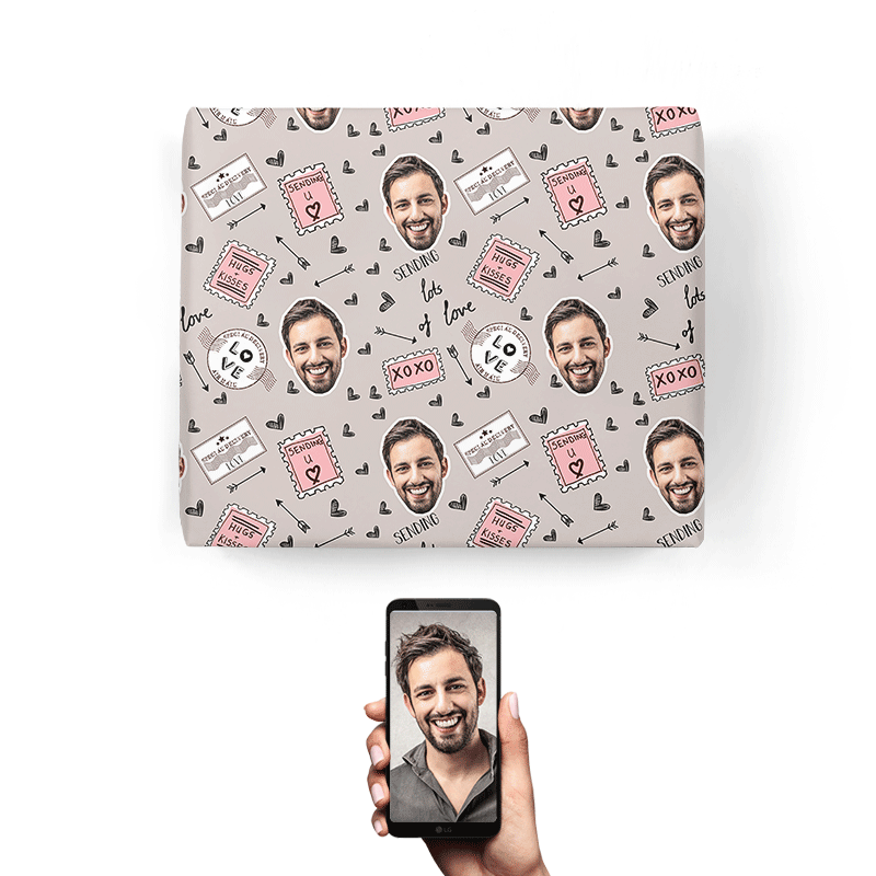 Love Stamps Personalised Wrapping Paper