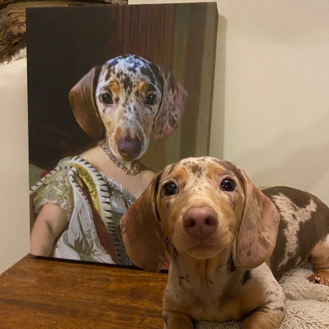 Dog Royal Queen Portrait Canvas