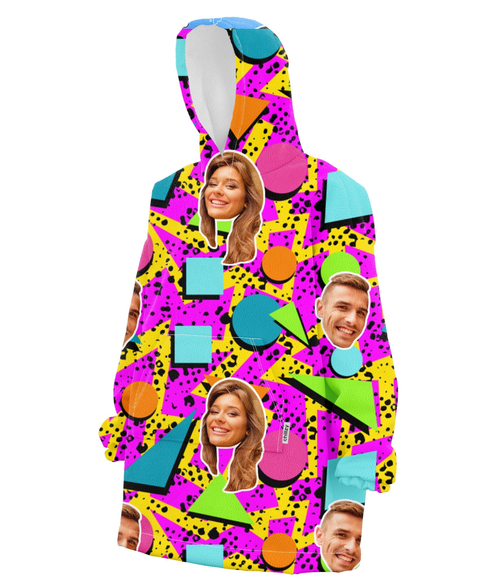 Retro Face Custom Hoodie Blanket