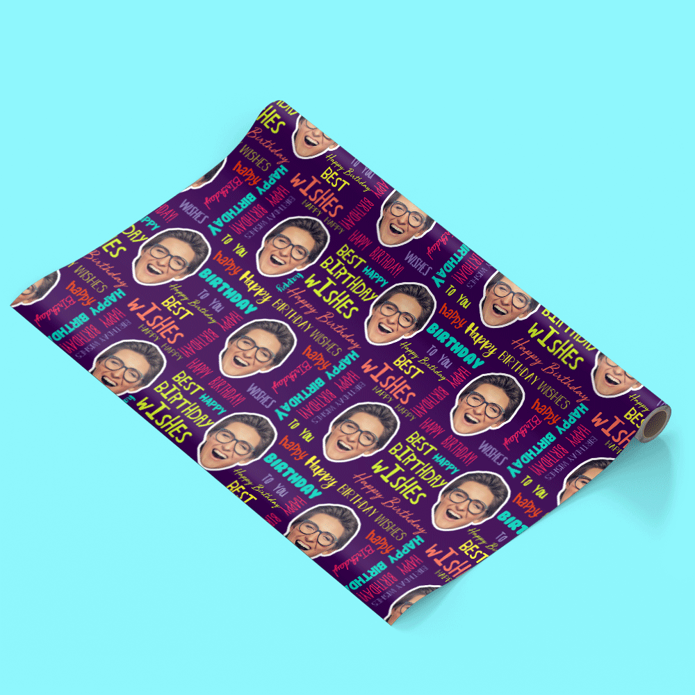 Happy Birthday Repeat Print Personalised Wrapping Paper