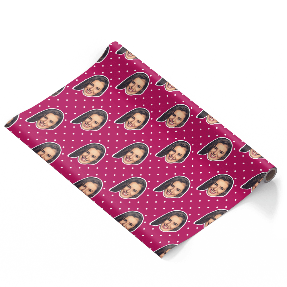 Your Face Polka Dot Personalised Wrapping Paper