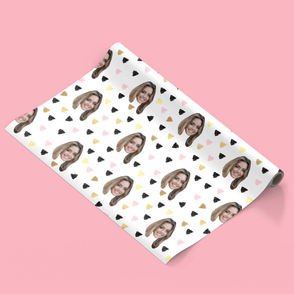 Your Face Triangle Print Personalised Wrapping Paper