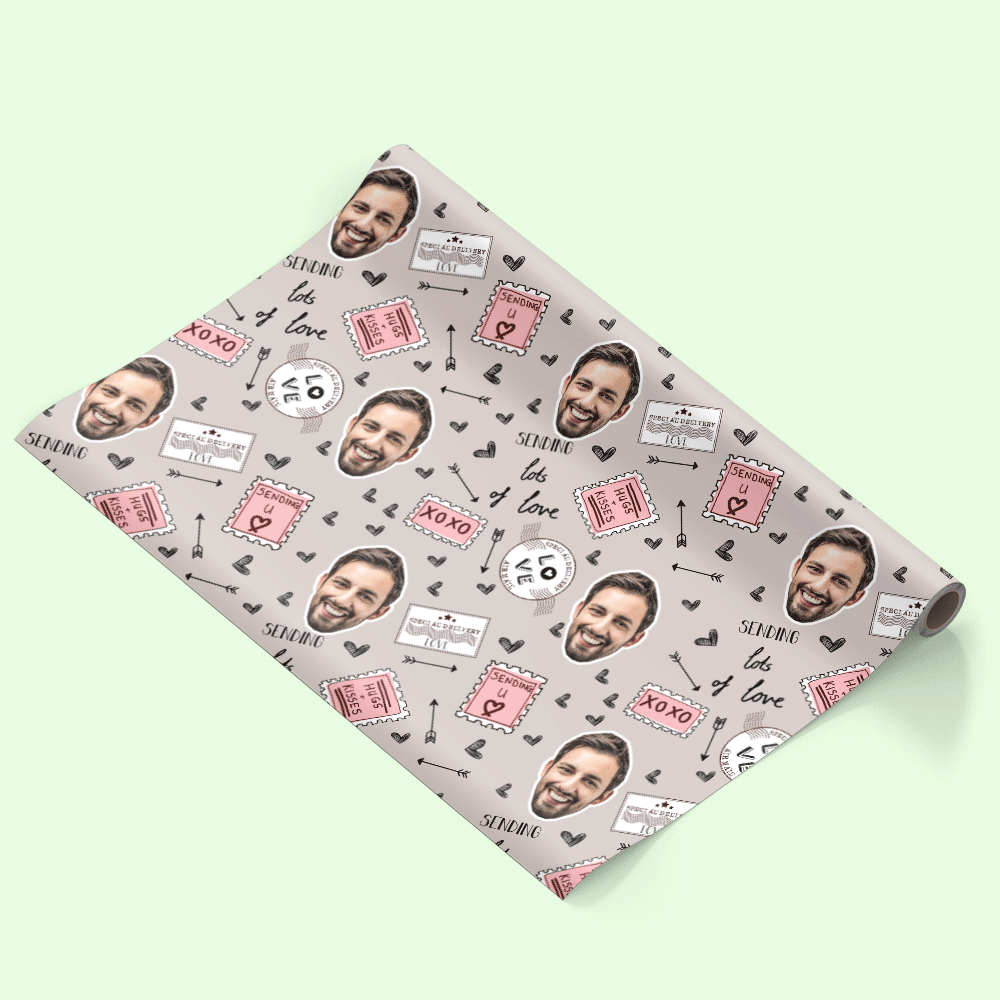 Love Stamps Personalised Wrapping Paper
