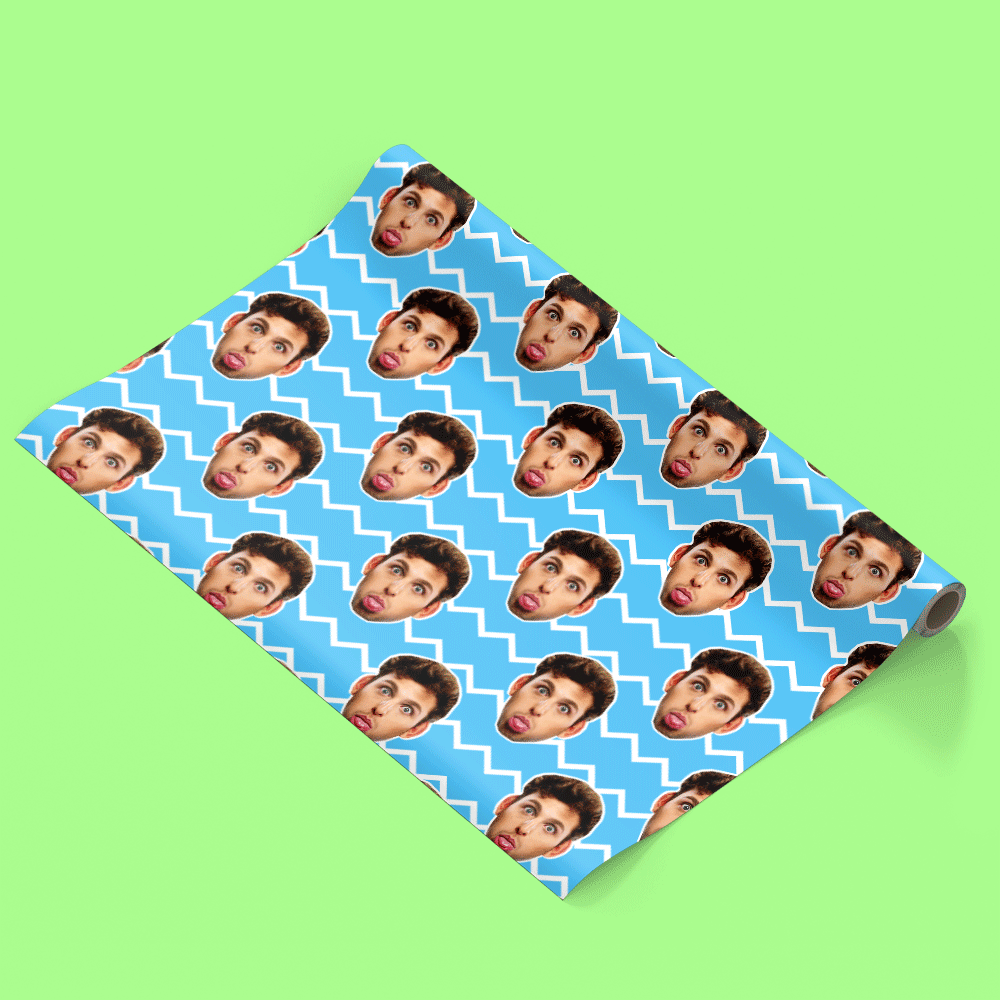 Your Face Zig Zag Personalised Wrapping Paper
