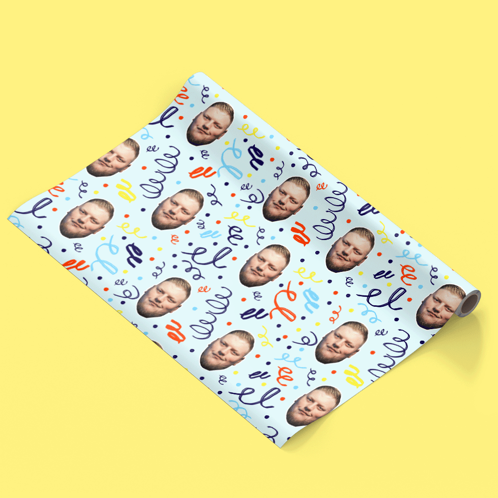 Birthday Confetti Swirls Personalised Wrapping Paper