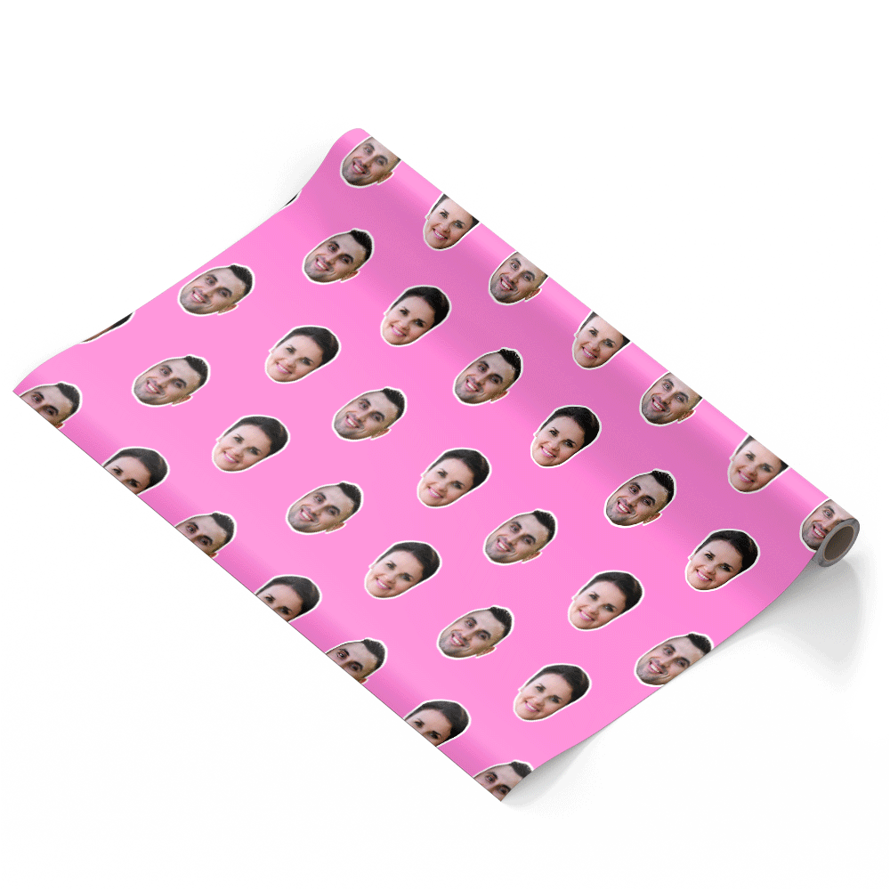 Couples Face Pattern Personalised Wrapping Paper