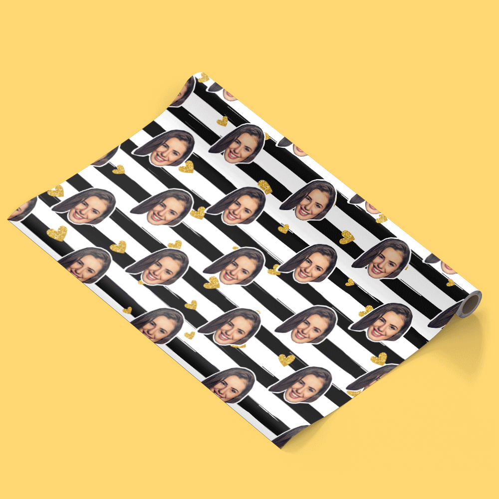 Your Face Stripes Wrapping Paper