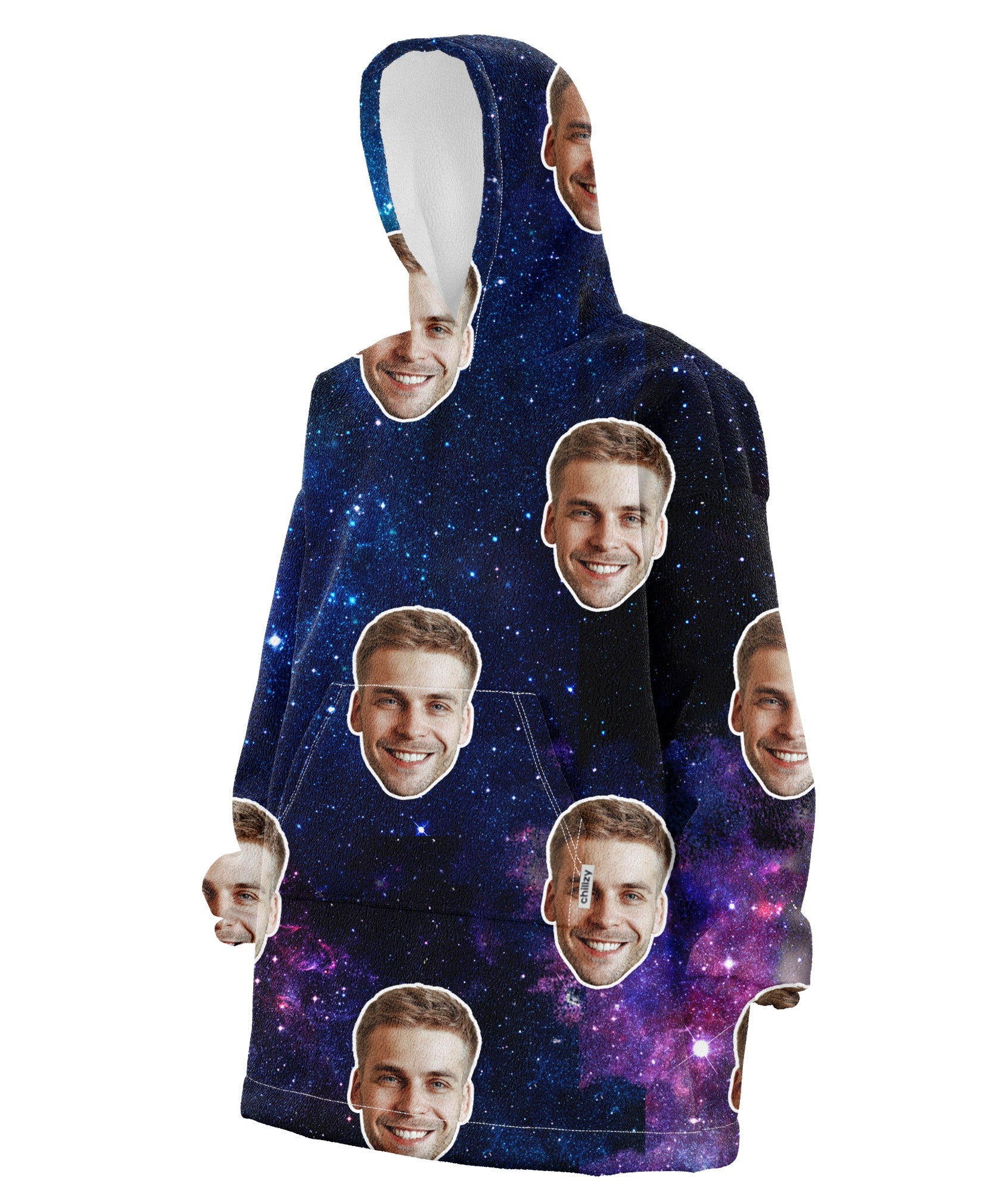Space Galaxy Face Personalised Hooded Blanket