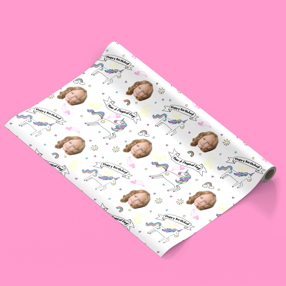 Birthday Unicorn Personalised Wrapping Paper