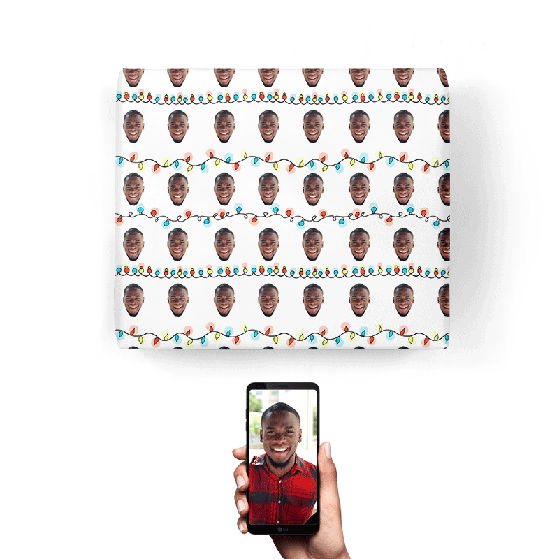 Christmas Lights Personalised Wrapping Paper
