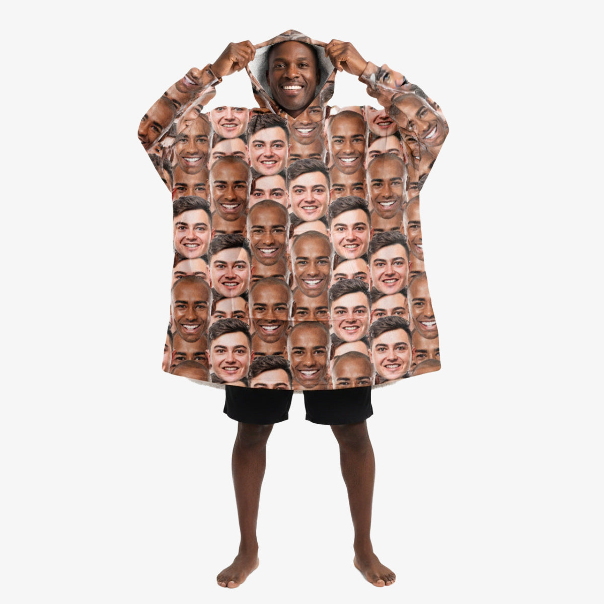 Best Friends Face Mash Custom Hoodie Blanket