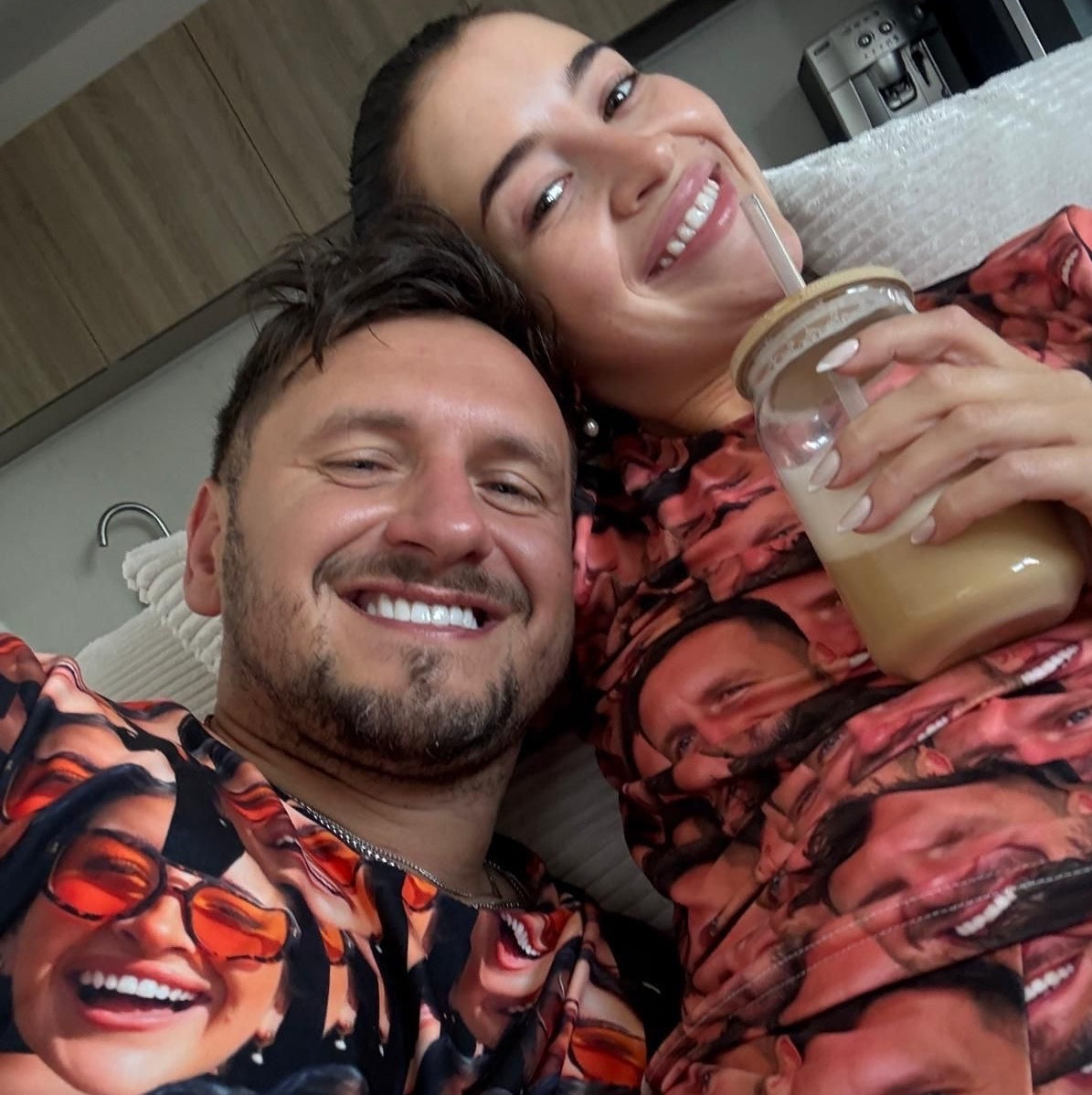 Women's Face Mash Pyjamas - Personalised PJ Trouser Set