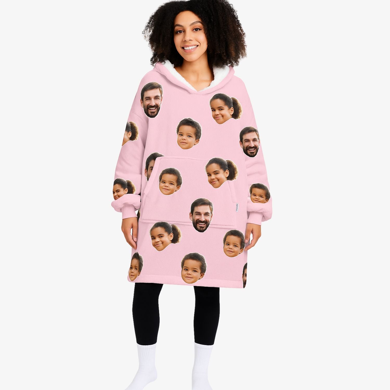 Family Face Custom Hoodie Blanket