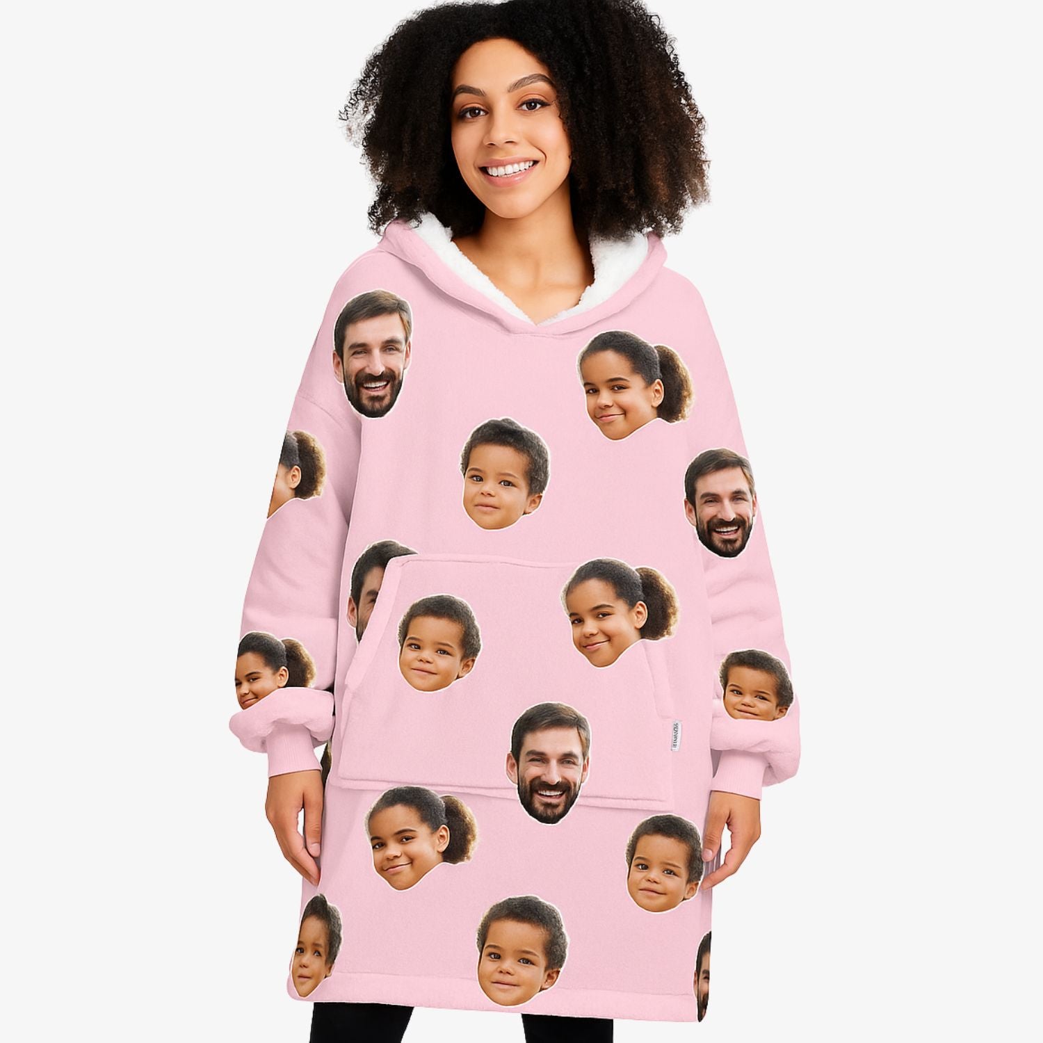 Family Face Custom Hoodie Blanket