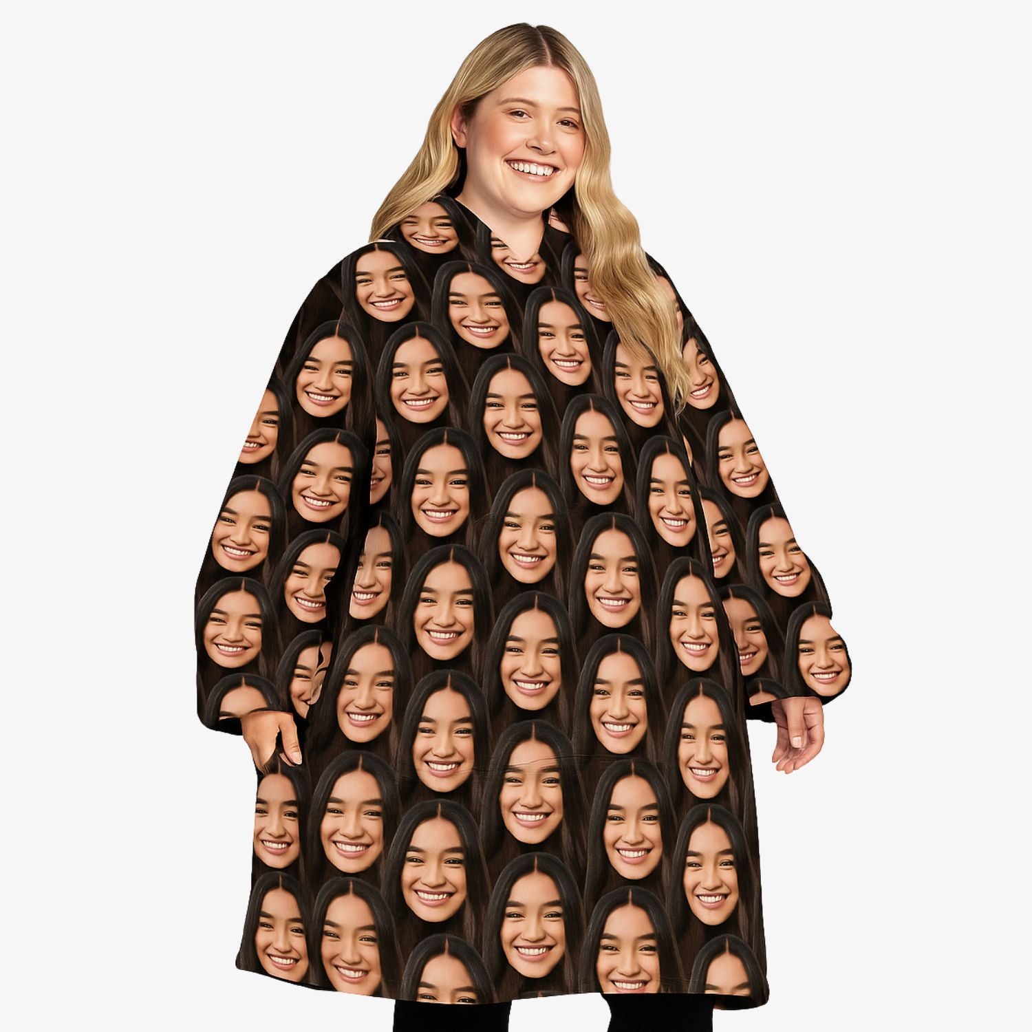 Face Mash Hoodie Blanket