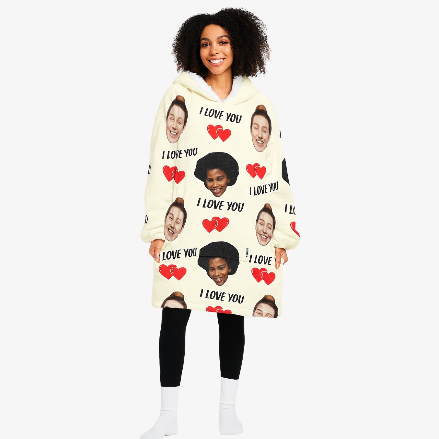 I Love You Personalised Hoodie Blanket