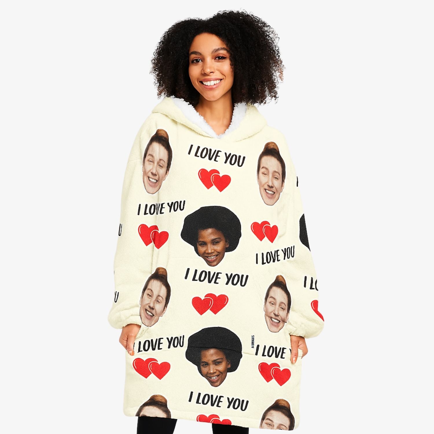 I Love You Personalised Hoodie Blanket