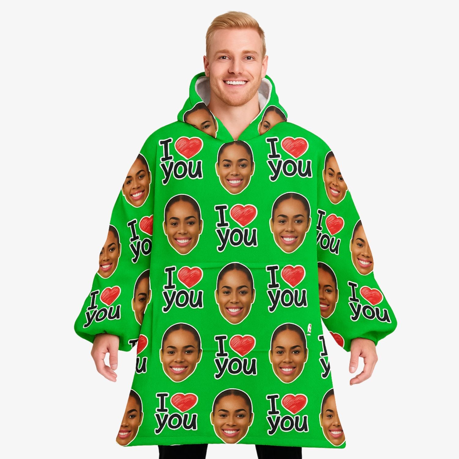 I Heart You Custom Hoodie Blanket