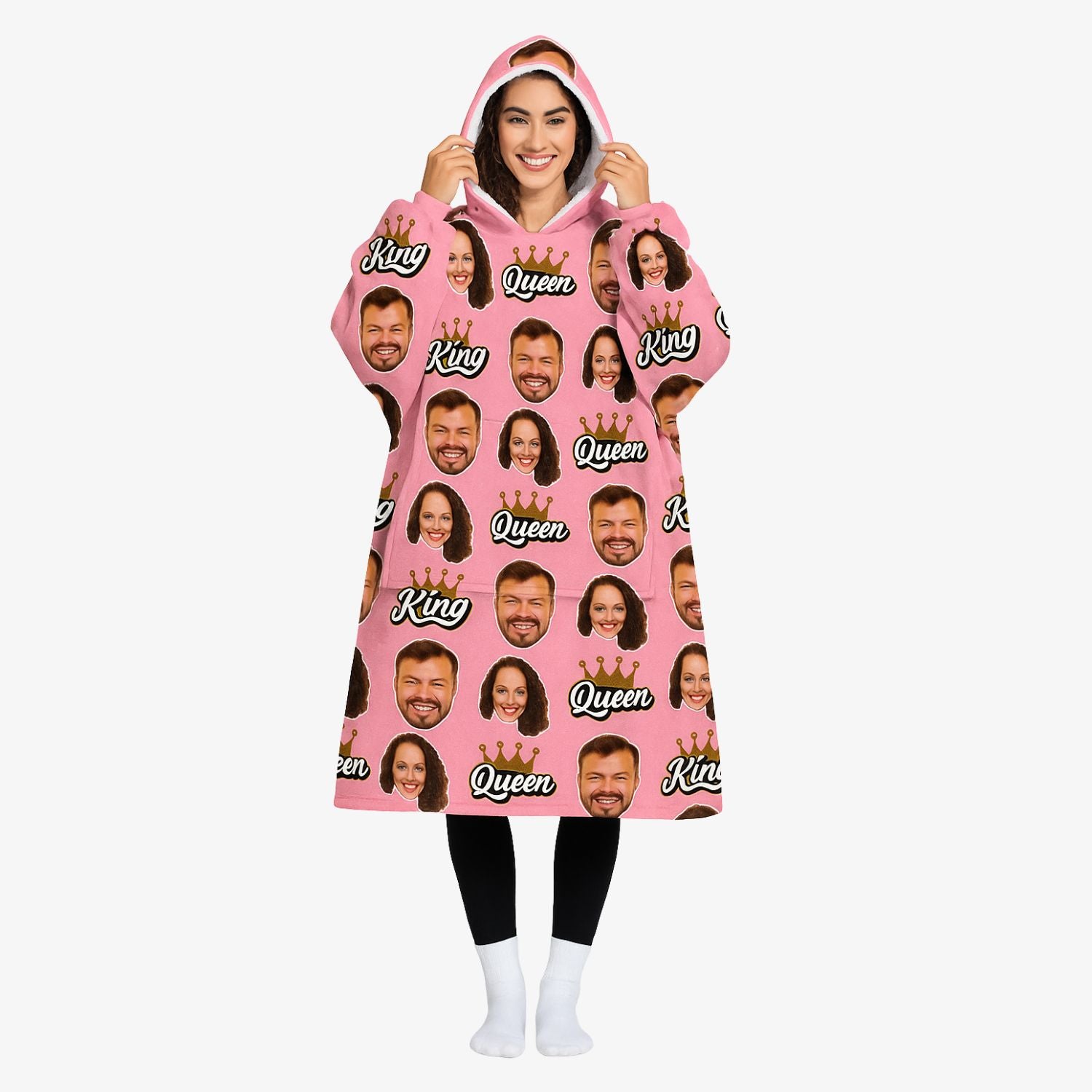 King & Queen Personalised Hoodie Blanket
