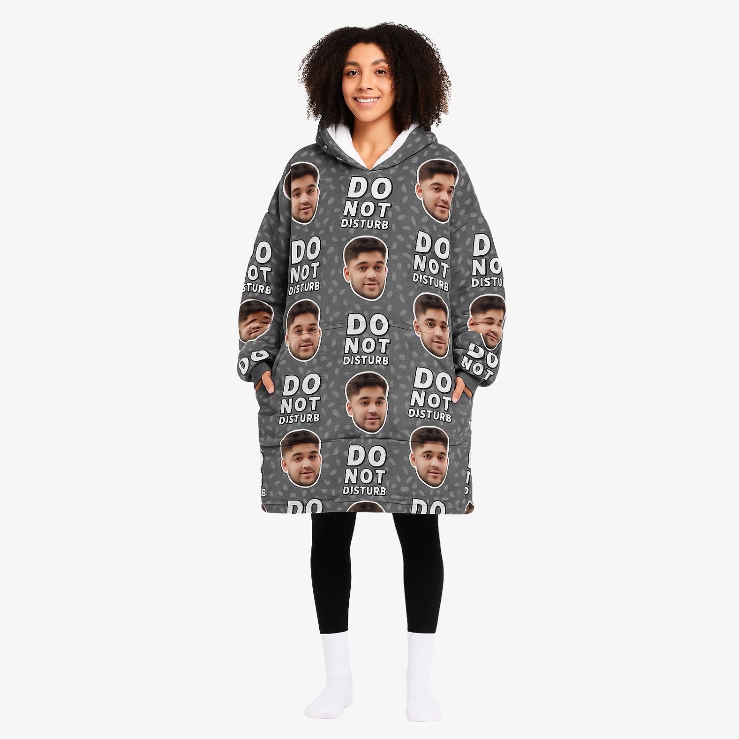 Do Not Disturb Personalised Hoodie Blanket