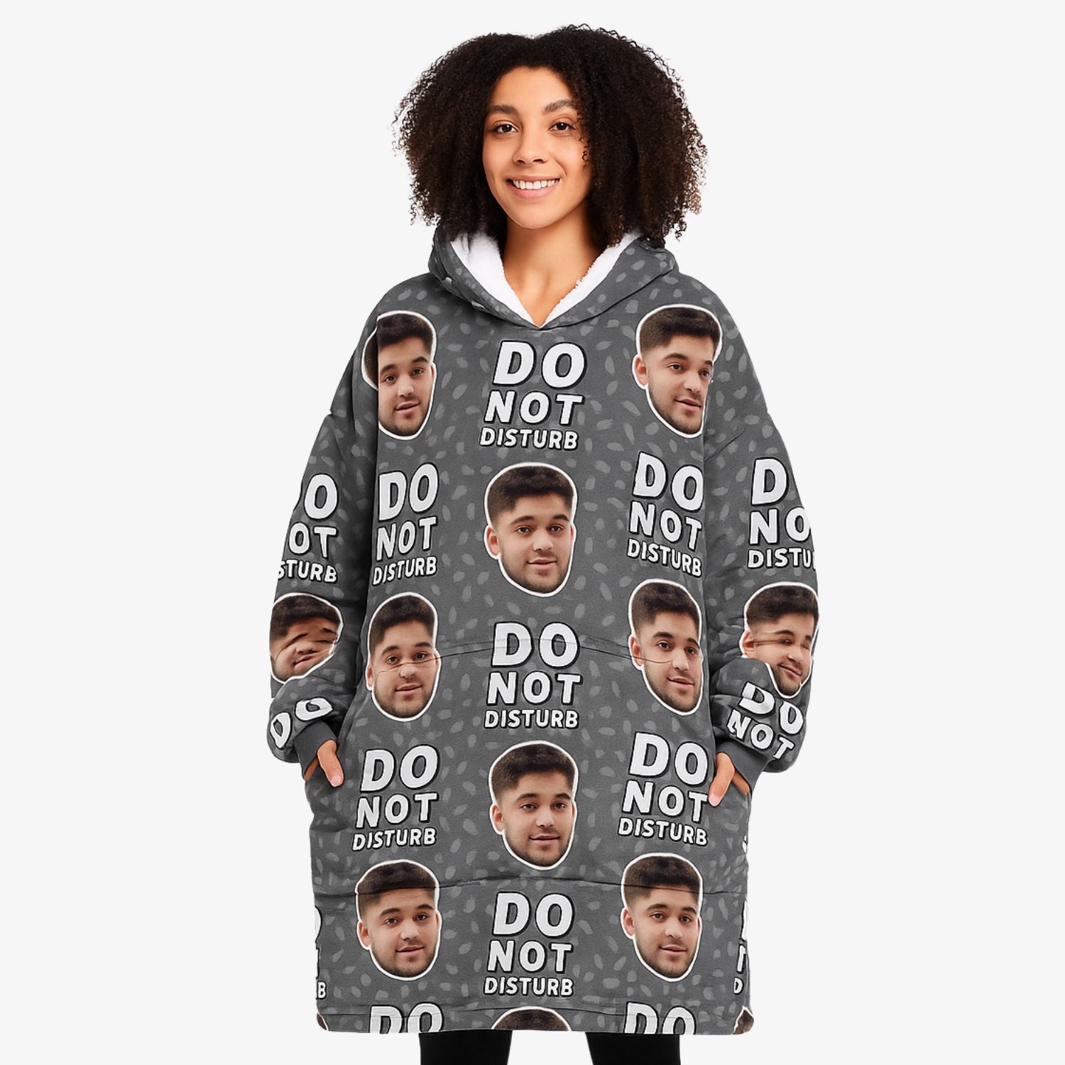 Do Not Disturb Personalised Hoodie Blanket