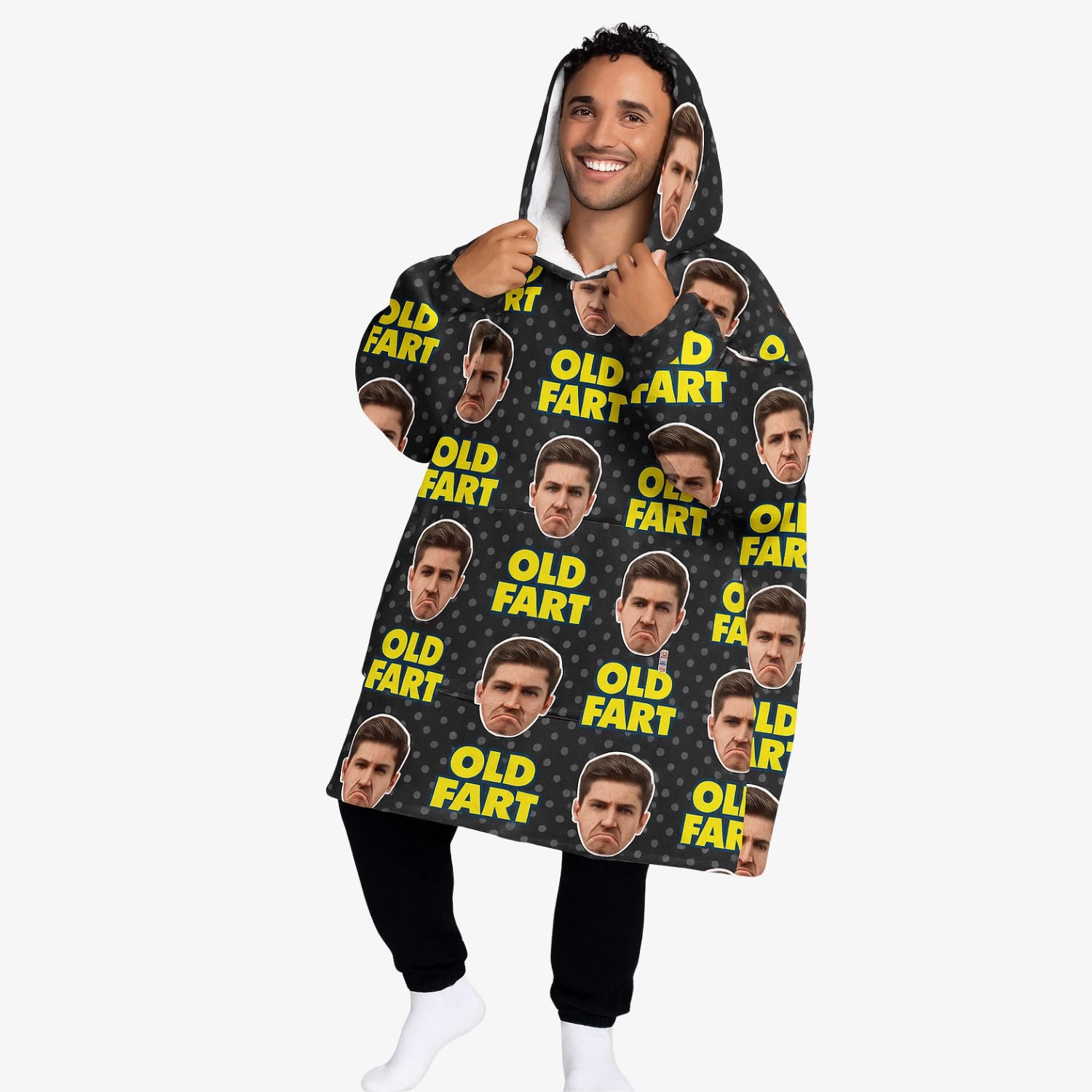 Old Fart Custom Hoodie Blanket