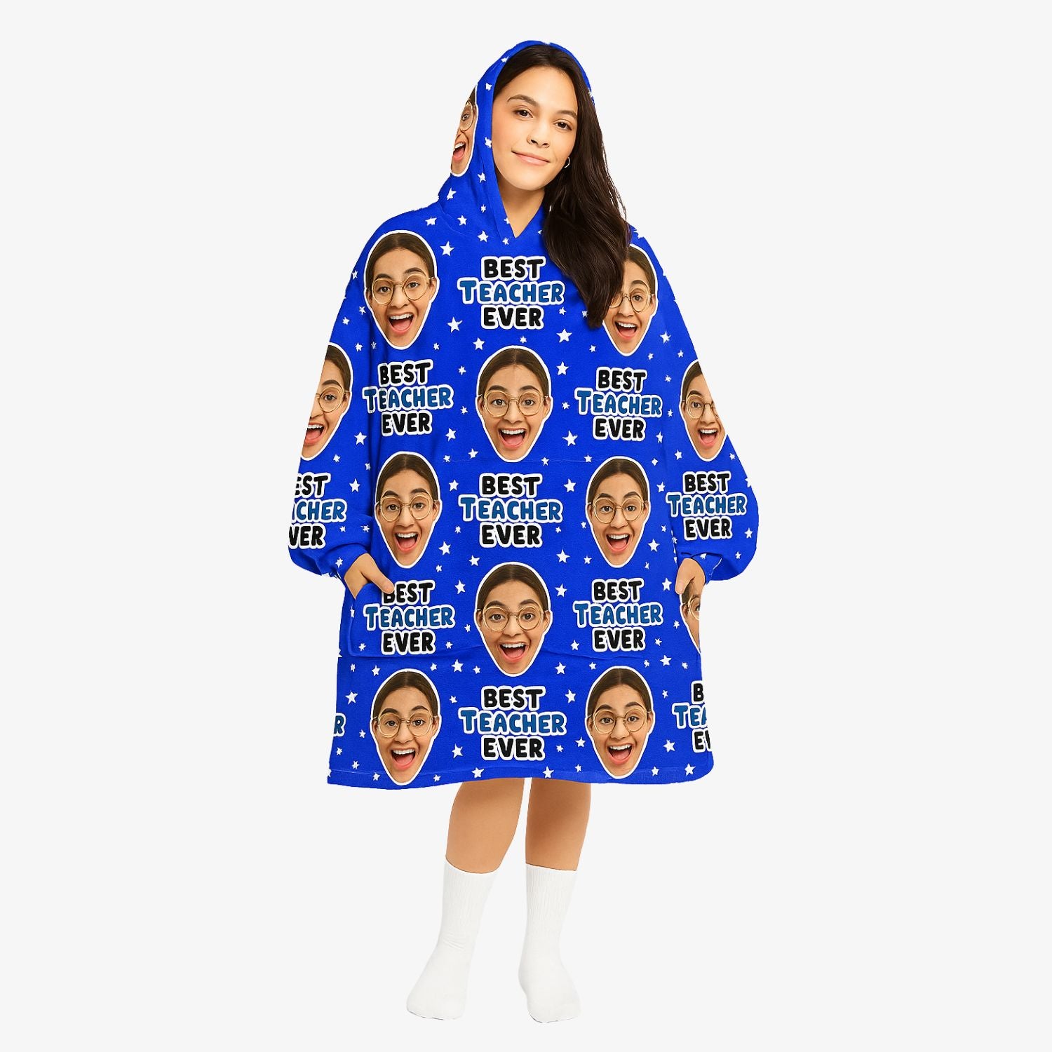 Best Teacher Ever Custom Hoodie Blanket