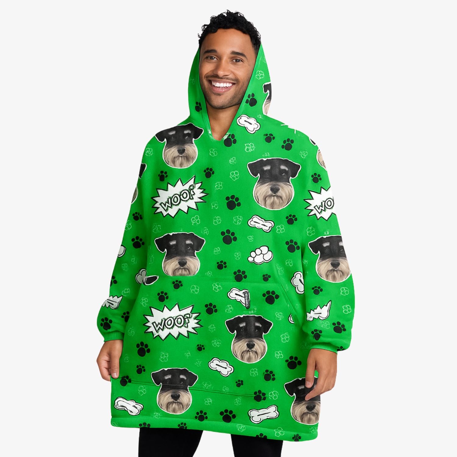 Dog Woof Custom Hoodie Blanket