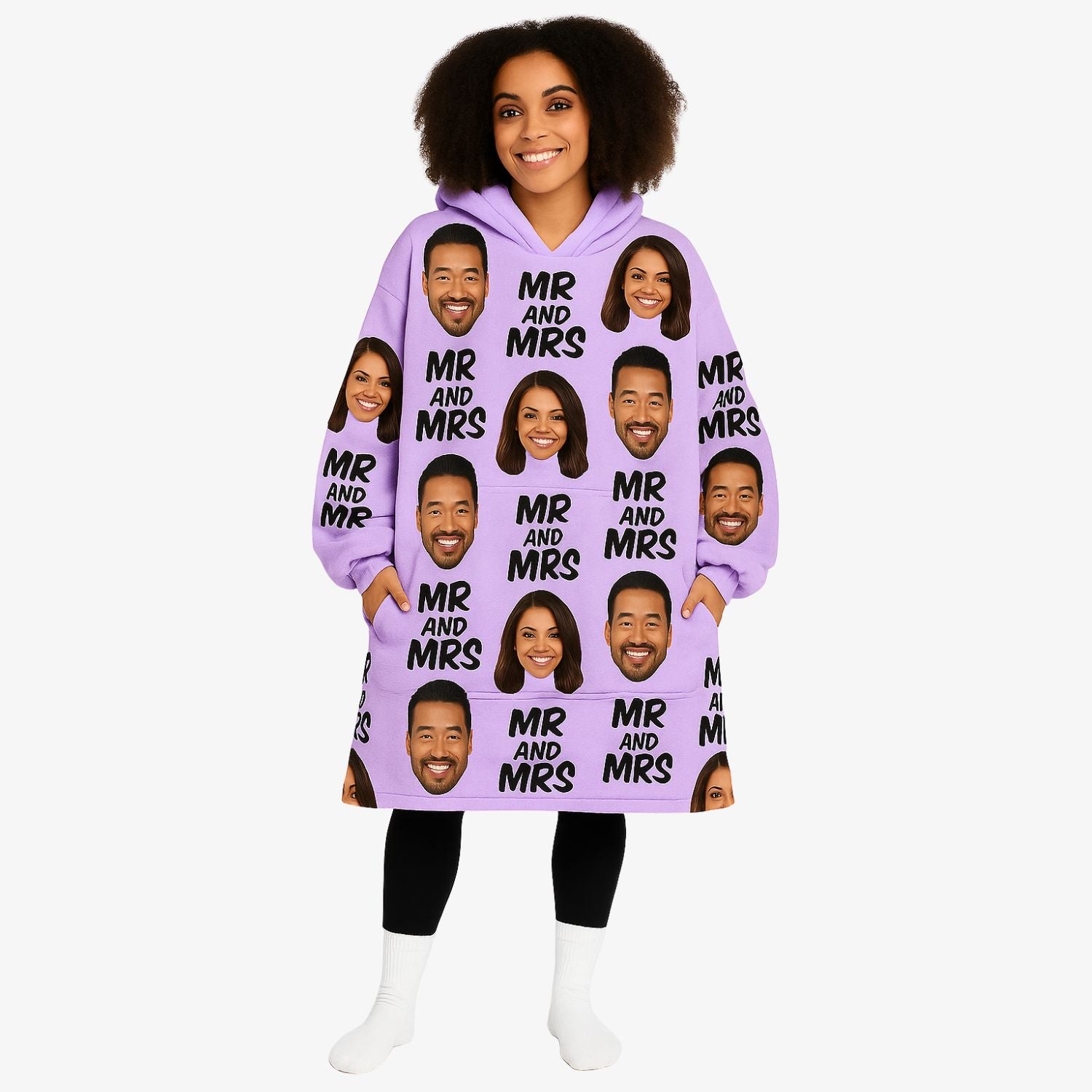 Mr & Mrs Custom Hoodie Blanket