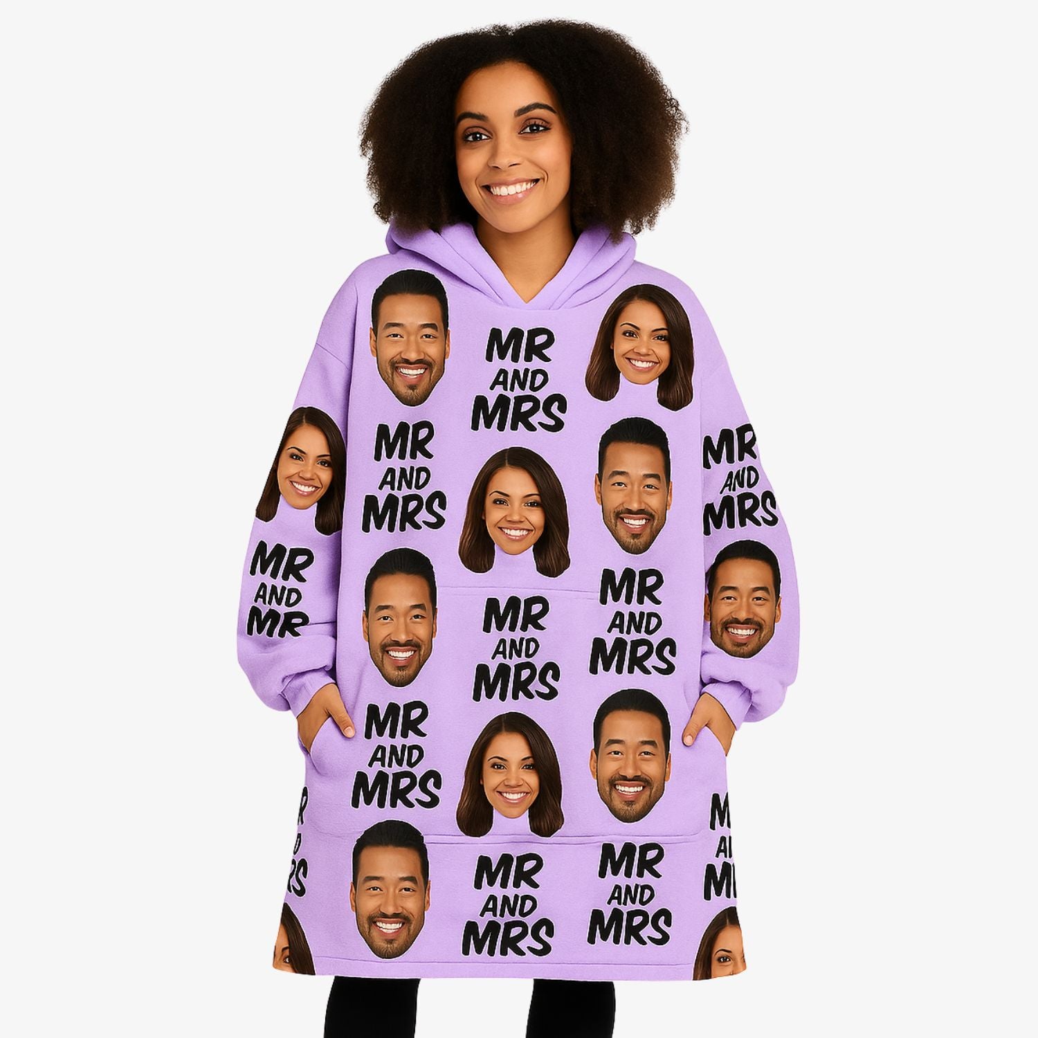 Mr & Mrs Custom Hoodie Blanket
