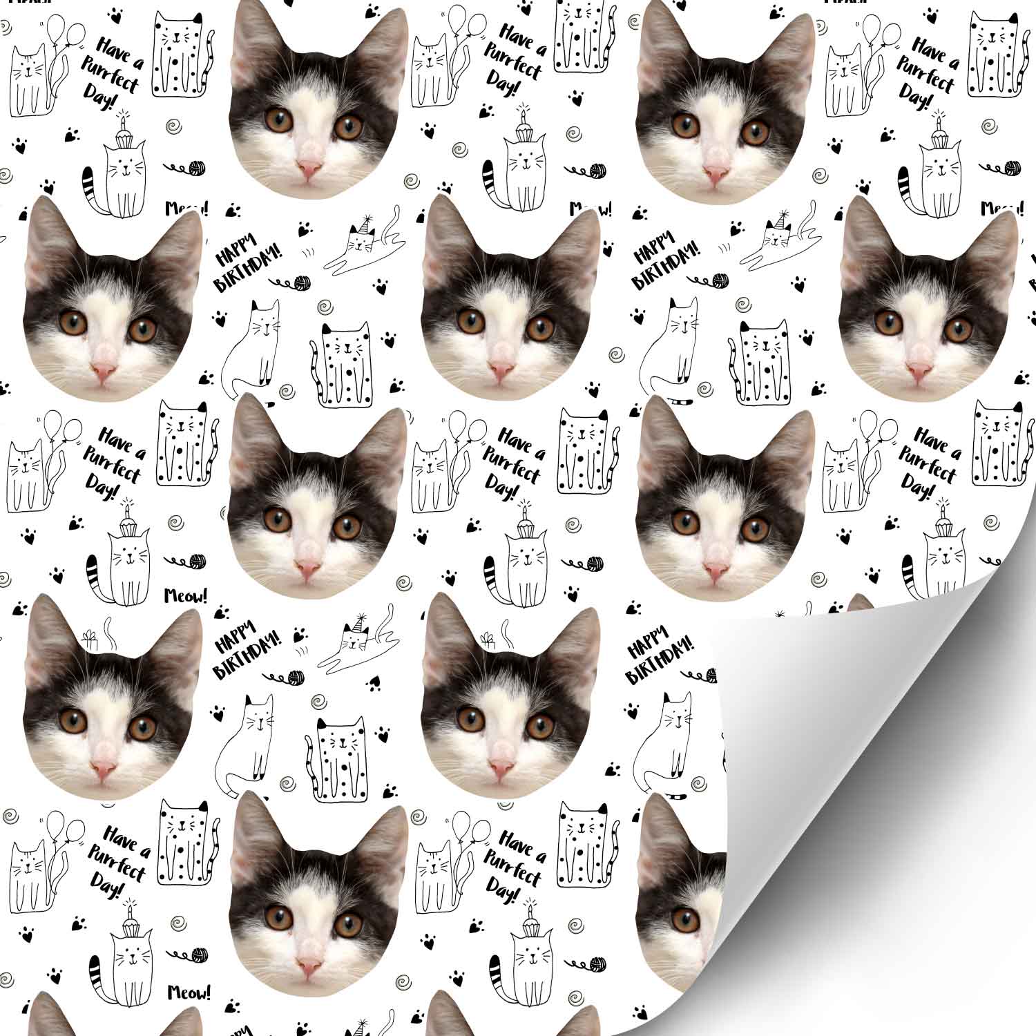 Birthday Cat Wrapping Paper