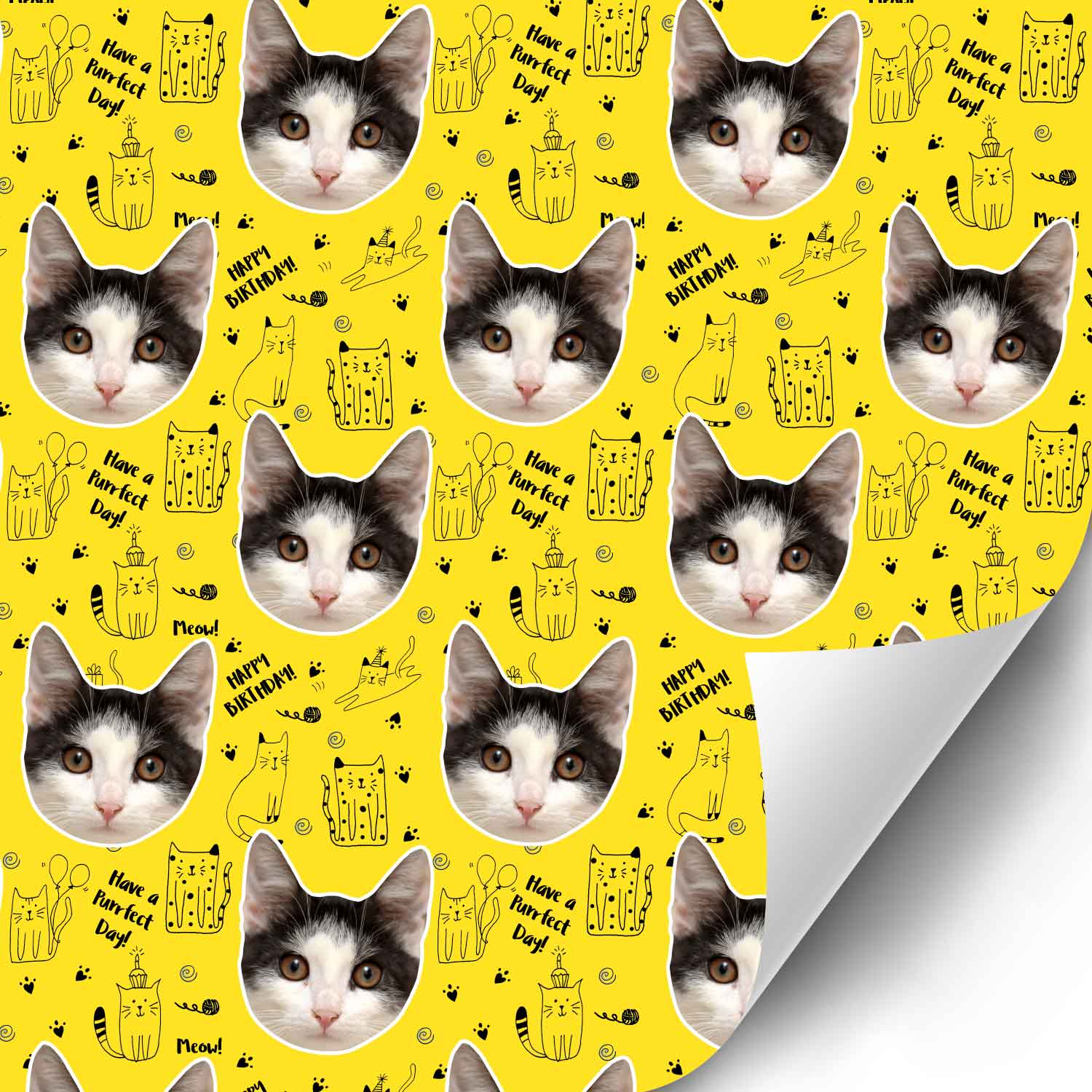Birthday Cat Wrapping Paper