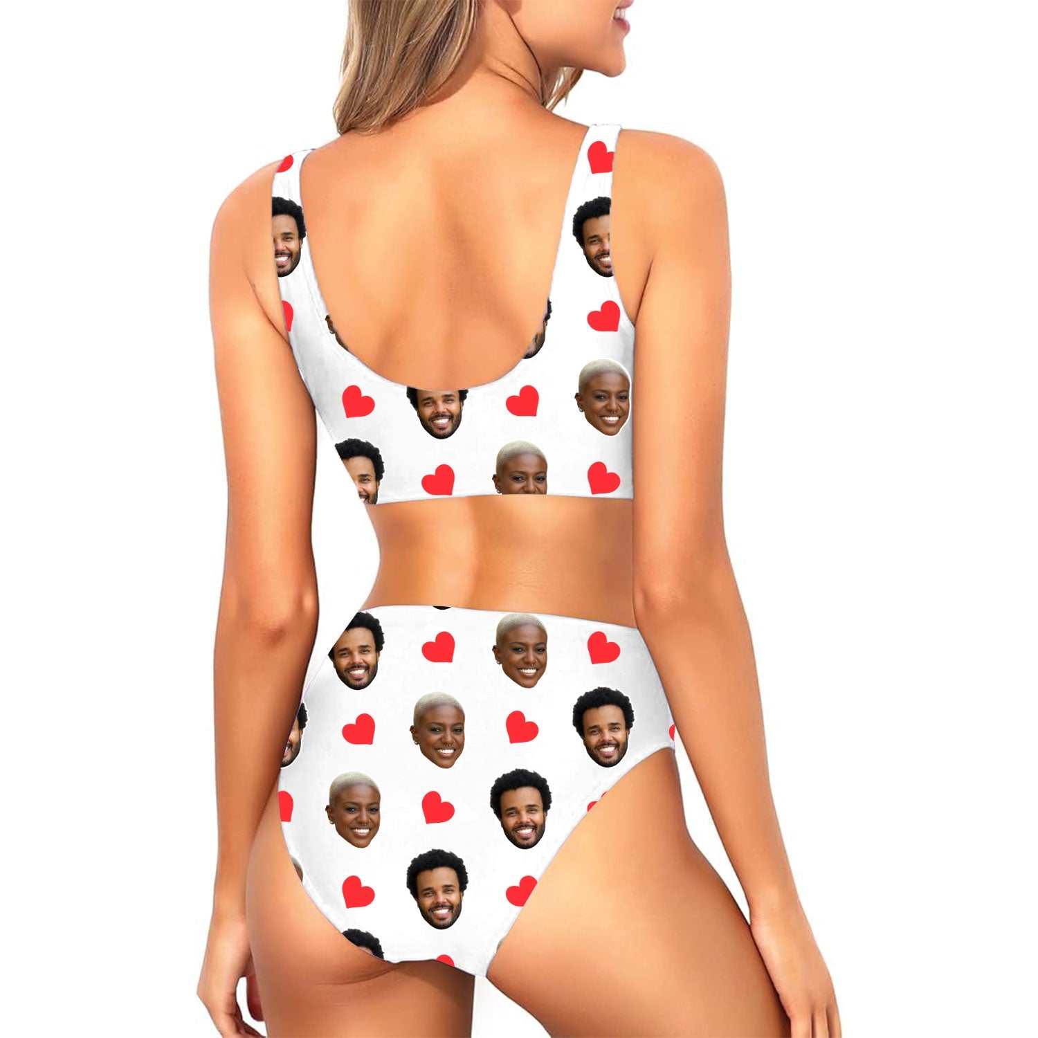 Red Hearts Custom Made Bikini Set