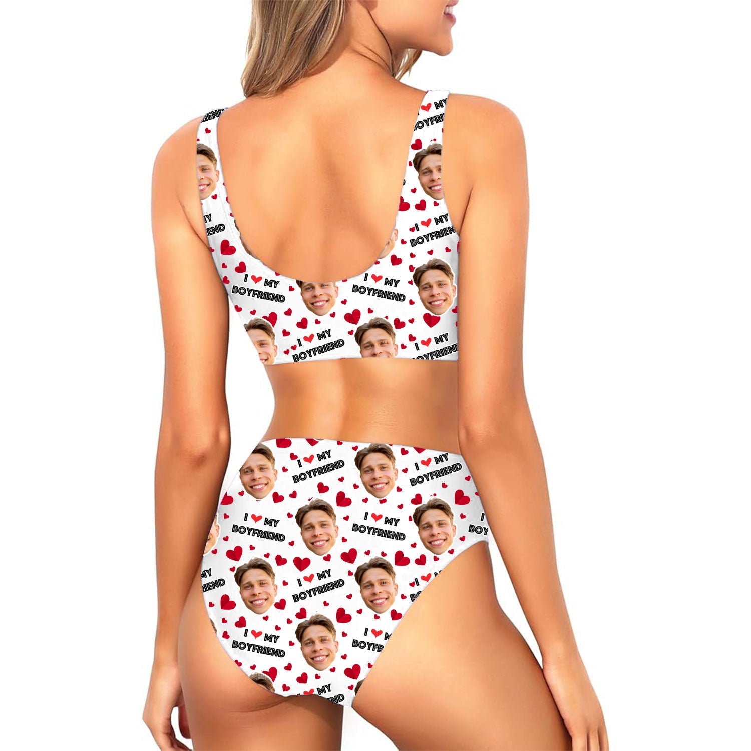 I Love My Boyfriend Custom Made Bikini Set