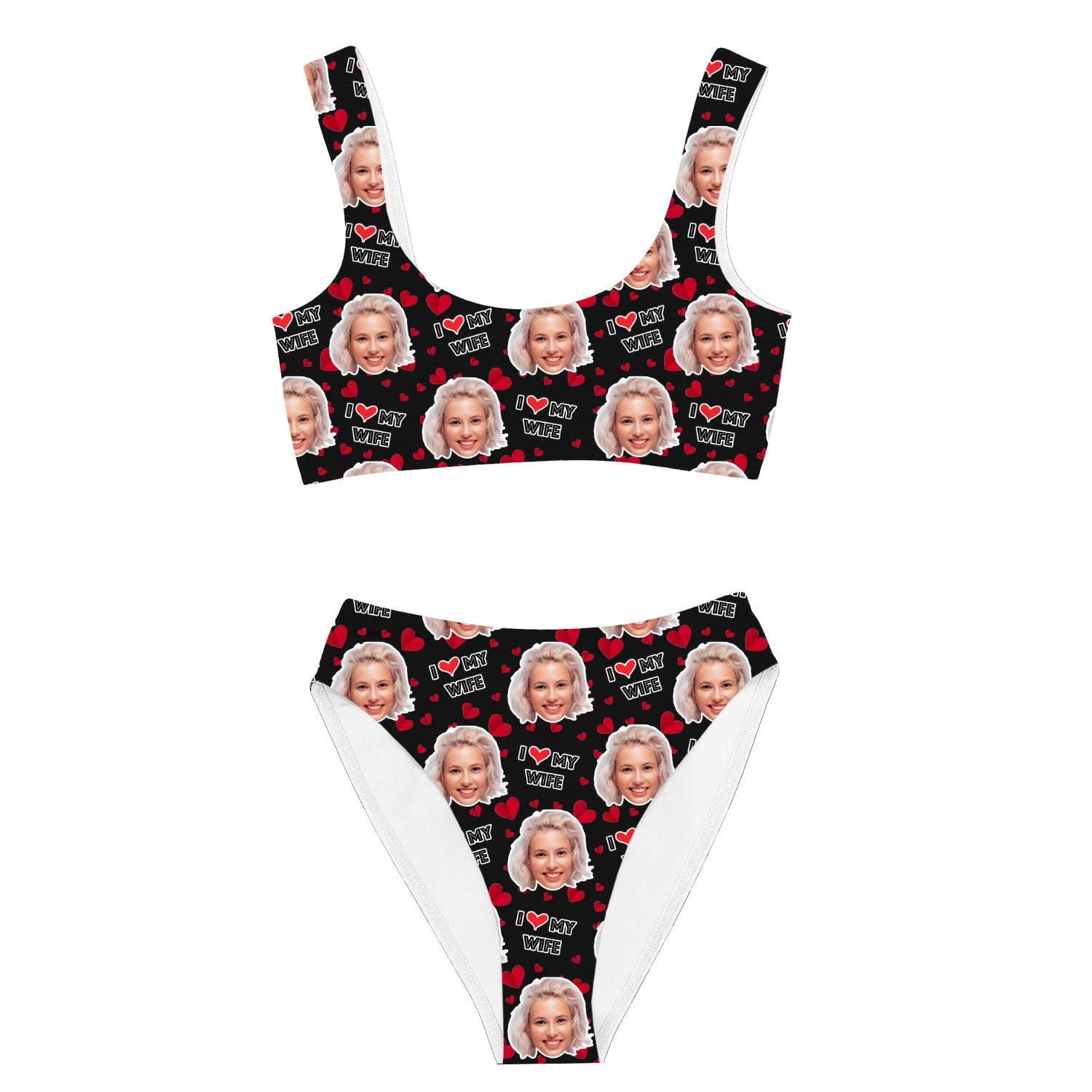 I Love My Wife Custom Made Bikini Set