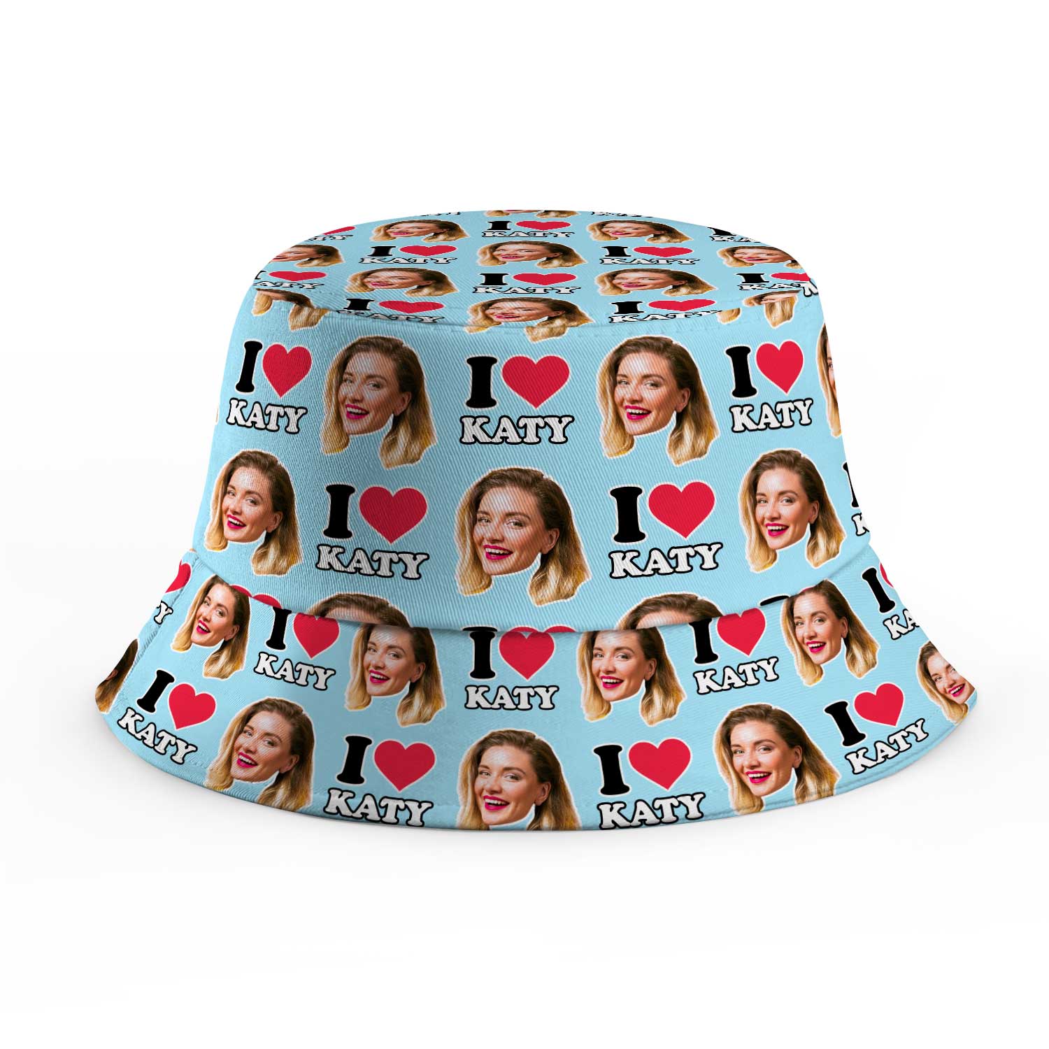 I Heart [Name] and Face Custom Bucket Hat