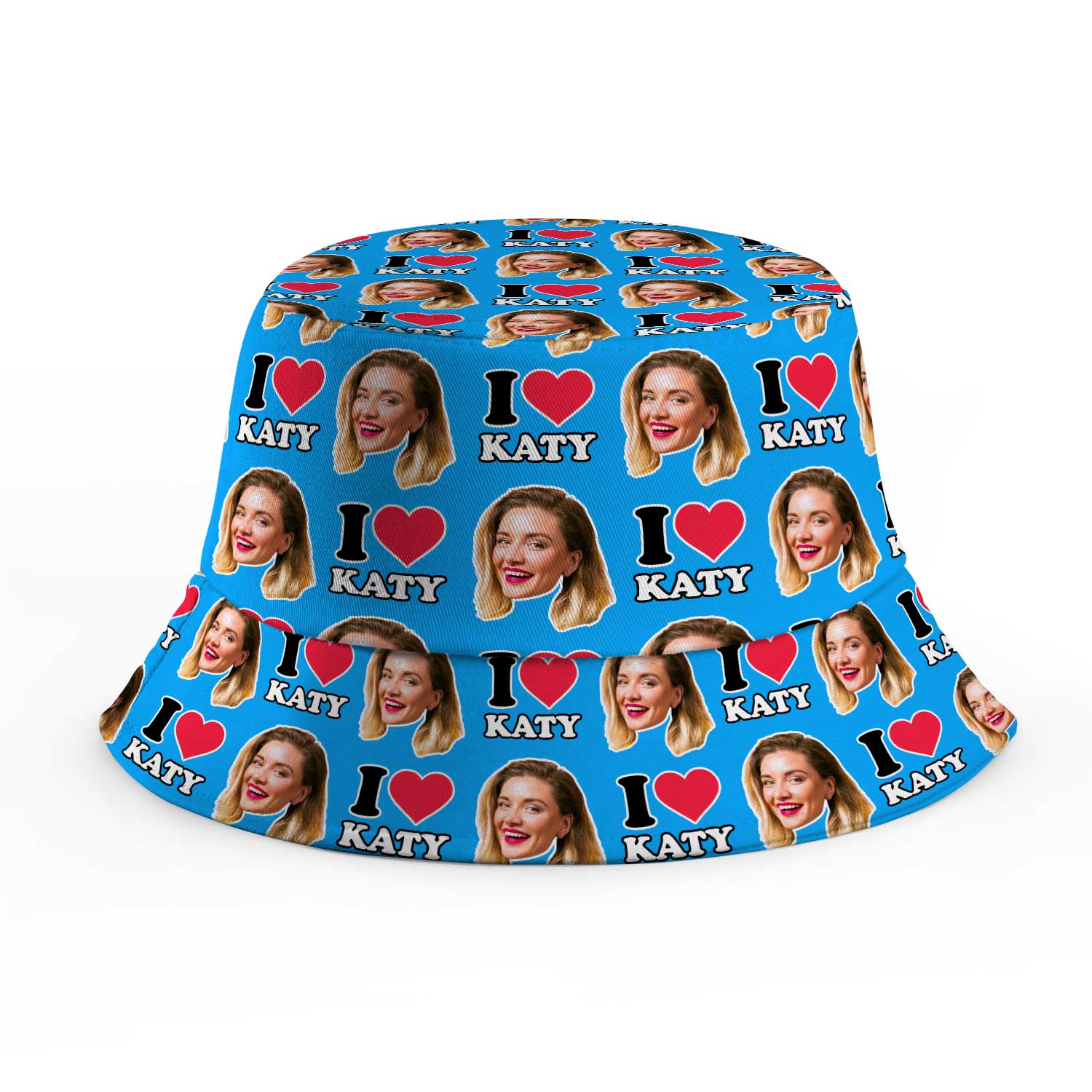 I Heart [Name] and Face Custom Bucket Hat