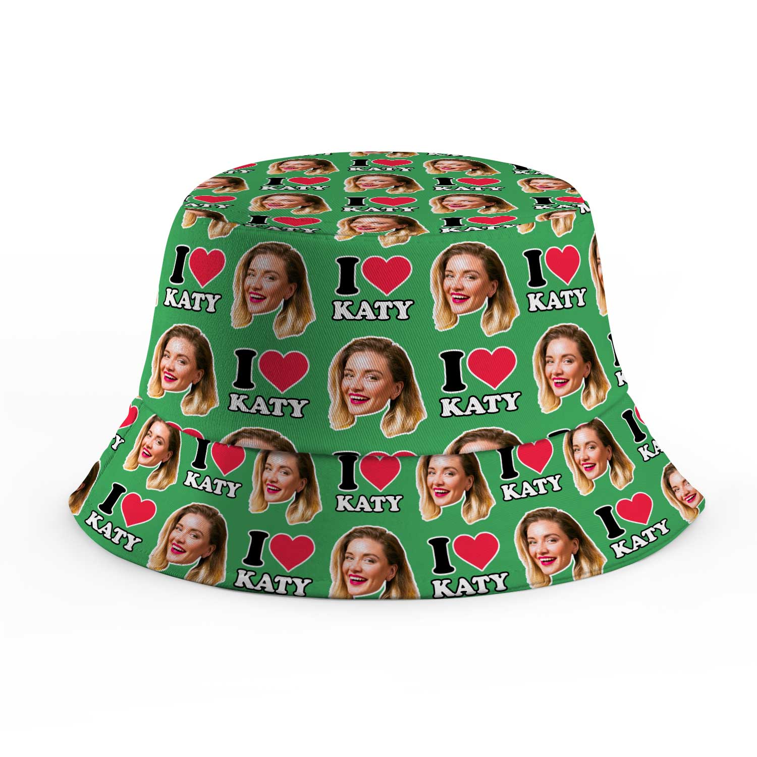 I Heart [Name] and Face Custom Bucket Hat