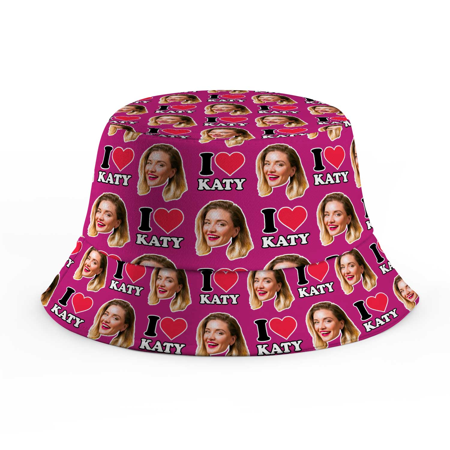 I Heart [Name] and Face Custom Bucket Hat